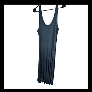 Marine Layer Lexi Rib Fit and Flare Midi Dress Navy Size Large